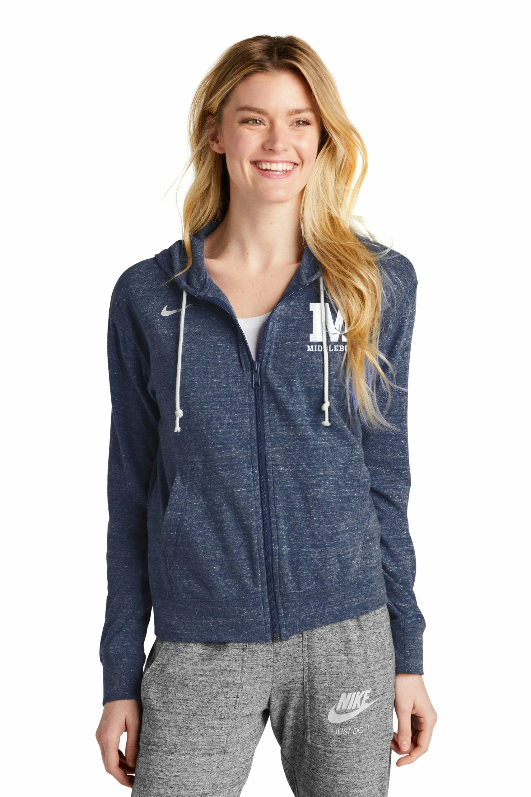 Nike Ladies Gym Vintage Full-Zip Middlebury Hoodie - Image 2