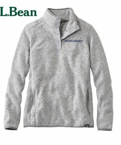 L.L.Bean Women's Middlebury Sweater Fleece Pullover (Grey)