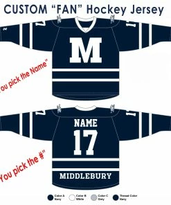 The Middlebury Shop Full Custom Middlebury Hockey Jerseys (YOUTH AWAY-NAVY)