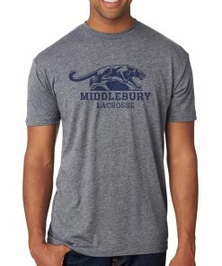 Next Level Middlebury Panther Lacrosse T-Shirt (grey-triblend)