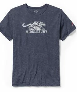 Middlebury Panther Tri-Blend Tee- Navy (by League)