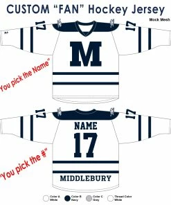 The Middlebury Shop Full Custom Middlebury Hockey Jerseys (YOUTH)
