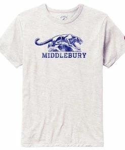 Middlebury Panther Tri-Blend Tee - White (by League)