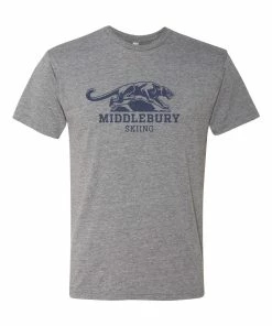 Next Level Middlebury Panther Skiing T-Shirt (grey-triblend)