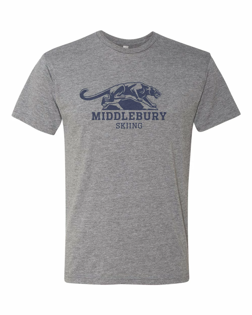 Next Level Middlebury Panther Skiing T-Shirt (grey-triblend)