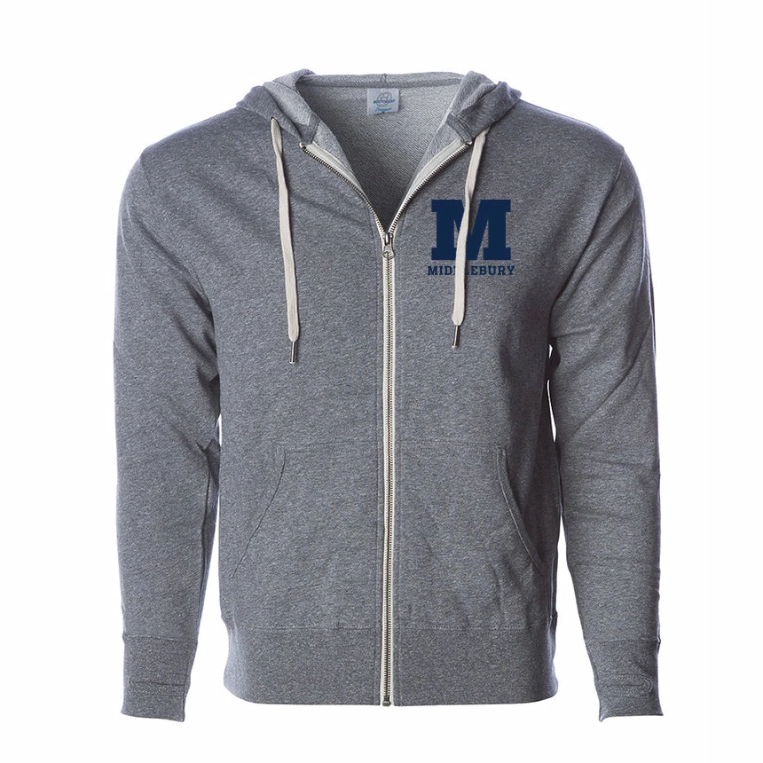 Independent Trading Company Middlebury Zip Hooded Sweatshirt (grey)